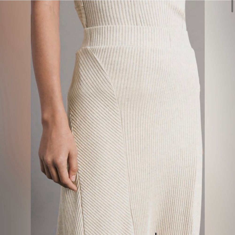 NWT RAG & BONE echo rib midi skirt in ivory XXS - Picture 2 of 9
